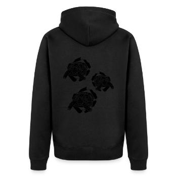 Drôle de tortue qui jette un coup d’œil Tortues Drôle - Veste à capuche bio Premium Unisexe - noir - Dos - Nico (187cm)