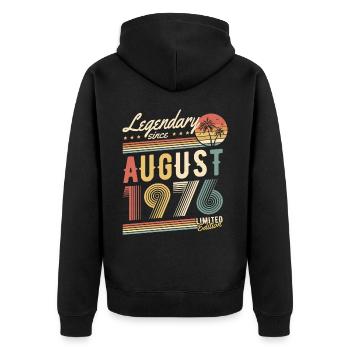Légendaire depuis août 1976 Édition Limitée - Veste à capuche bio Premium Unisexe - noir - Dos - Nico (187cm)