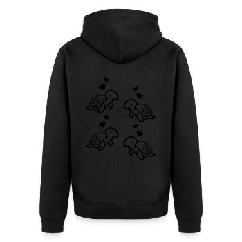Tortues avec cœur Tortues de mer - Veste à capuche bio Premium Unisexe - noir - Dos - Nico (187cm)