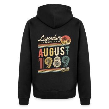 Légendaire depuis août 1989 Édition limitée - Veste à capuche bio Premium Unisexe - noir - Dos - Nico (187cm)