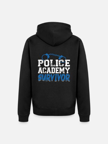 Überlebender Der Polizeiakademie - Polizeischüler - Unisex Premium Bio Zip Hoodie - Schwarz