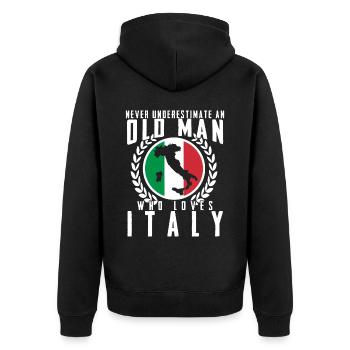 Italie Homme Corse Sicile Sardaigne - Veste à capuche bio Premium Unisexe - noir - Dos - Nico (187cm)