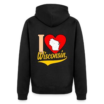 I Heart wisconsin cadeau - Veste à capuche bio Premium Unisexe - noir - Dos - Nico (187cm)