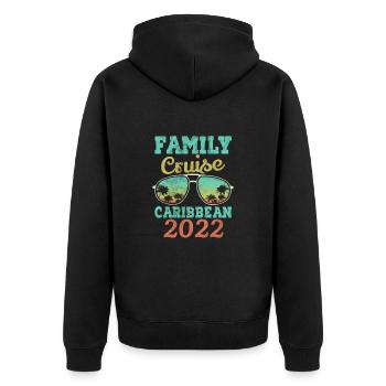 Kreuzfahrt 2022 Karibik Kreuzfahrtschiff Geschenk - Unisex Premium Bio Zip Hoodie - Schwarz - Hinten - Nico (187cm)