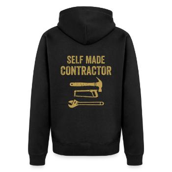 Self Made Contractor Construction Handyman Builder - Veste à capuche bio Premium Unisexe - noir - Dos - Nico (187cm)