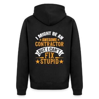 Je suis un entrepreneur génial mais je ne peux pas réparer stupide - Veste à capuche bio Premium Unisexe - noir - Dos - Nico (187cm)