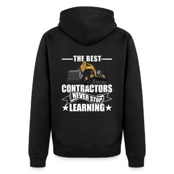 Les meilleurs entrepreneurs n’arrêtent jamais d’apprendre Bricoleur - Veste à capuche bio Premium Unisexe - noir - Dos - Nico (187cm)