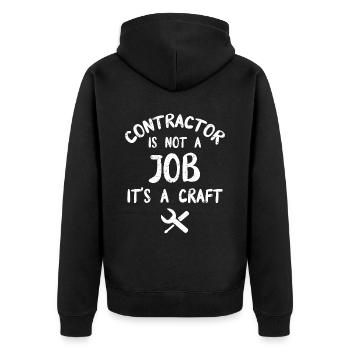 L’entrepreneur n’est pas un travail, c’est un bricoleur artisanal - Veste à capuche bio Premium Unisexe - noir - Dos - Nico (187cm)