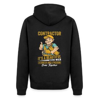 Entrepreneur général Construction Bricoleur Constructeur - Veste à capuche bio Premium Unisexe - noir - Dos - Nico (187cm)