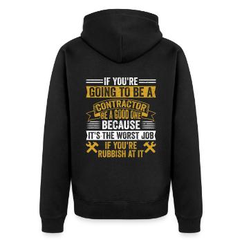 General Contractor Construction Handyman Builder - Unisex Premium Organic Zip Hoodie - black - Back - Nico (187cm)