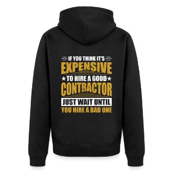 General Contractor Construction Handyman Builder - Unisex Premium Organic Zip Hoodie - black - Back - Nico (187cm)