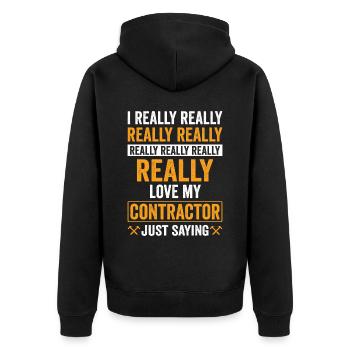 Entrepreneur général Construction Bricoleur Constructeur - Veste à capuche bio Premium Unisexe - noir - Dos - Nico (187cm)