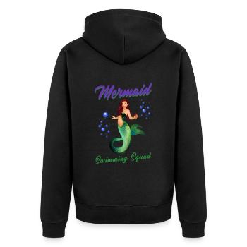 Meerjungfrauen Schwimmen Spruch Mermaid Swimming - Unisex Premium Bio Zip Hoodie - Schwarz - Hinten - Nico (187cm)