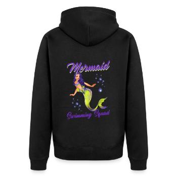 Meerjungfrauen Schwimmen Spruch Mermaid Swimming - Unisex Premium Bio Zip Hoodie - Schwarz - Hinten - Nico (187cm)