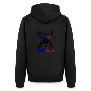 Merica - amoureuse des chiens - Veste à capuche bio Premium Unisexe - noir - Dos - Nico (187cm)