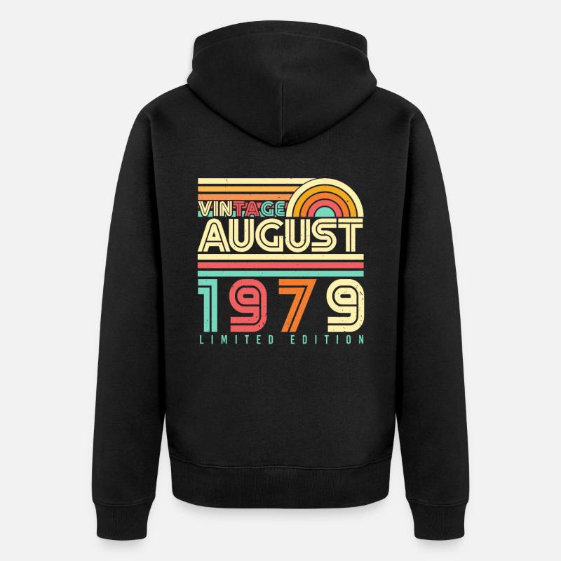 Août 1979 Millésime - Veste à capuche bio Premium Unisexe - noir
