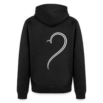 Simple Half Heart Way - Unisex Premium Organic Zip Hoodie - black - Back - Nico (187cm)