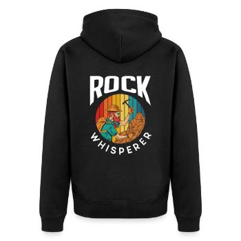 Rock Whisperer Geology Student Geology Geologist - Unisex Premium Organic Zip Hoodie - black - Back - Nico (187cm)