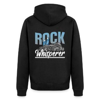 Rock Whisperer Geology Student Geology Geologist - Unisex Premium Organic Zip Hoodie - black - Back - Nico (187cm)
