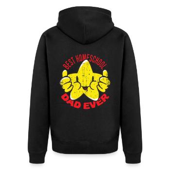 Bester Homeschooling Papa Aller Zeiten Vater - Unisex Premium Bio Zip Hoodie - Schwarz - Hinten - Nico (187cm)