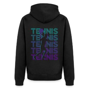 Joueur de tennis Rétro - Veste à capuche bio Premium Unisexe - noir - Dos - Nico (187cm)