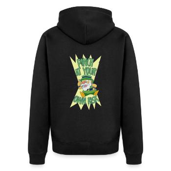 Pinch at your own risk Irish Irish Ireland - Unisex Premium Organic Zip Hoodie - black - Back - Nico (187cm)