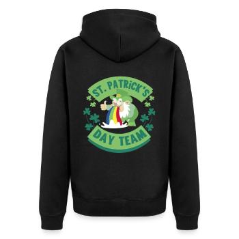 St Patrick's Day Team Irish Gaelic Ireland - Unisex Premium Organic Zip Hoodie - black - Back - Nico (187cm)