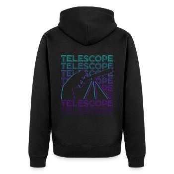 Astronomy Astronomer Telescope Retro - Unisex Premium Organic Zip Hoodie - black - Back - Nico (187cm)