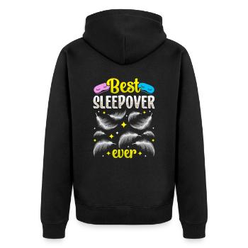 Beste Übernachtung Aller Zeiten Party Übernachten - Unisex Premium Bio Zip Hoodie - Schwarz - Hinten - Nico (187cm)