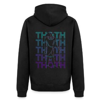 Thoth Dieu égyptien Mythologie égyptienne - Veste à capuche bio Premium Unisexe - noir - Dos - Nico (187cm)