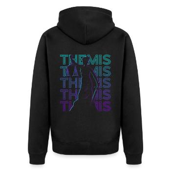 Themis Goddess of Justice Lady Justice - Unisex Premium Organic Zip Hoodie - black - Back - Nico (187cm)