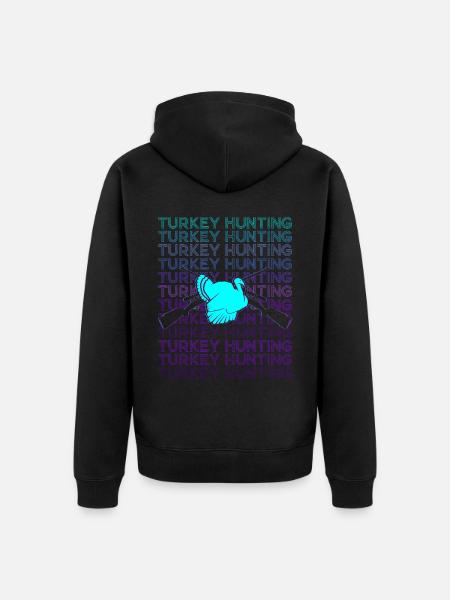 Tyrkiet Jagt Tyrkiet Jæger Retro - Premium økologisk unisex-hættejakke - sort