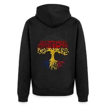Racines Arbre Allemagne Roumanie - Veste à capuche bio Premium Unisexe - noir - Dos - Nico (187cm)