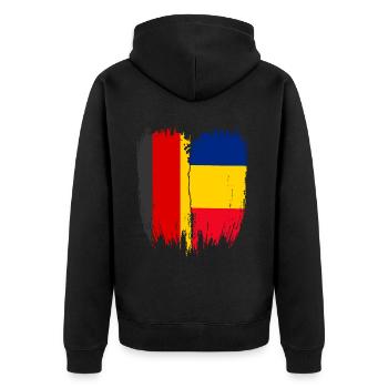 Allemagne Drapeau Roumanie - Veste à capuche bio Premium Unisexe - noir - Dos - Nico (187cm)