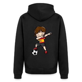 Dabbing jeunes joueurs de football drapeau espagnol - Veste à capuche bio Premium Unisexe - noir - Dos - Nico (187cm)