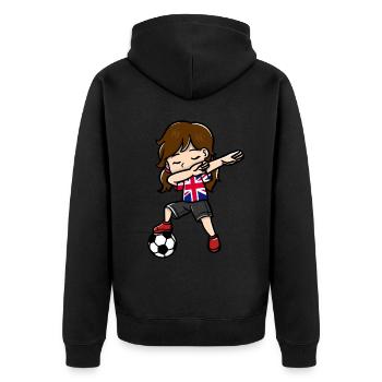 Dabbing Girls Football Players United Kingdom - Unisex Premium Organic Zip Hoodie - black - Back - Nico (187cm)