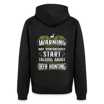 Buck Deer Hunting Hunter Vintage - Unisex Premium Organic Zip Hoodie - black - Back - Nico (187cm)