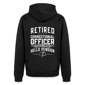 Gardien de prison à la retraite - Veste à capuche bio Premium Unisexe - noir - Dos - Nico (187cm)