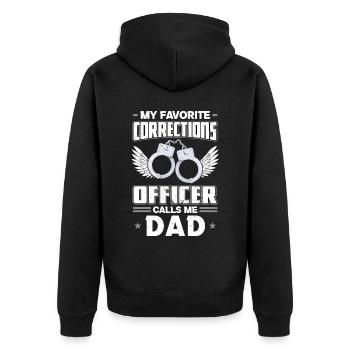 My Favorite Correctional Officer Calls Me Dad - Unisex Premium Organic Zip Hoodie - black - Back - Nico (187cm)