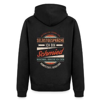Schmied Arbeitskollege Kollege Geschenk Retro - Unisex Premium Bio Zip Hoodie - Schwarz - Hinten - Nico (187cm)