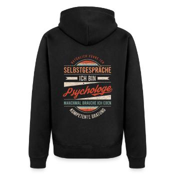 Psychologe Arbeitskollege Kollege Geschenk Retro - Unisex Premium Bio Zip Hoodie - Schwarz - Hinten - Nico (187cm)