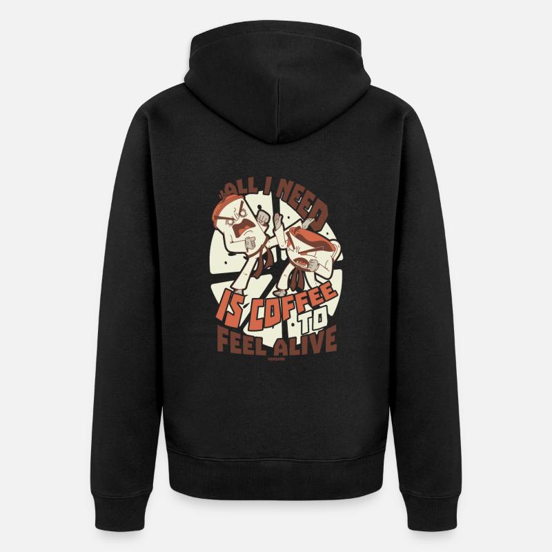 Café - Veste à capuche bio Premium Unisexe - noir