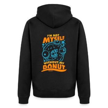 Donut Süssigkeiten Donuts Essen Bäcker Geschenk - Unisex Premium Bio Zip Hoodie - Schwarz - Hinten - Nico (187cm)