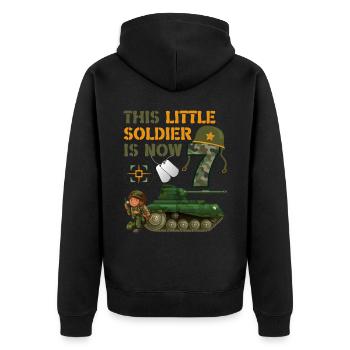 Ce petit soldat est maintenant 7 Army Tank 7. - Veste à capuche bio Premium Unisexe - noir - Dos - Nico (187cm)
