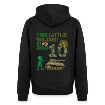 Ce petit soldat est maintenant 10 Char de l’Armée 10. - Veste à capuche bio Premium Unisexe - noir - Dos - Nico (187cm)