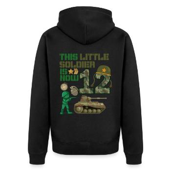 Ce petit soldat est maintenant 12 Army Tank 12. - Veste à capuche bio Premium Unisexe - noir - Dos - Nico (187cm)