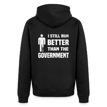 Amputiert Invalide Prothese Handicap Rollstuhl - Unisex Premium Bio Zip Hoodie - Schwarz - Hinten - Nico (187cm)