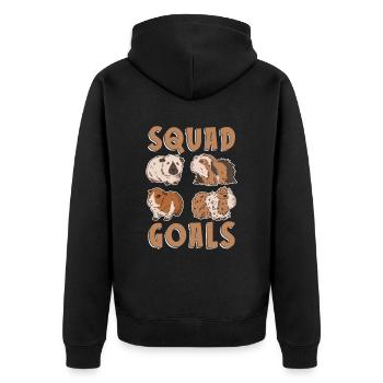 Squad Goals Guinea Pig Rodent Cavias Cavia - Unisex Premium Organic Zip Hoodie - black - Back - Nico (187cm)