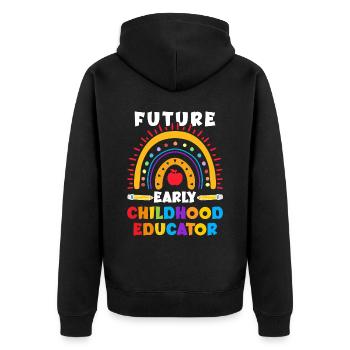 La future éducatrice de la petite enfance sera bientôt enseignante - Veste à capuche bio Premium Unisexe - noir - Dos - Nico (187cm)