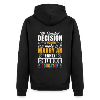 Early Childhood Educator Education Teacher - Unisex Premium Organic Zip Hoodie - black - Back - Nico (187cm)